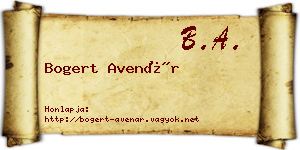 Bogert Avenár névjegykártya